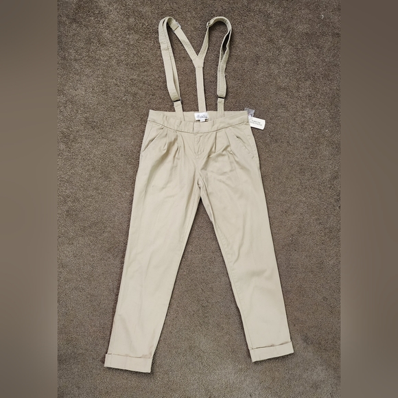 Khaki Ankle Pants w/ Suspenders, Women's 25 - Picture 2 of 11